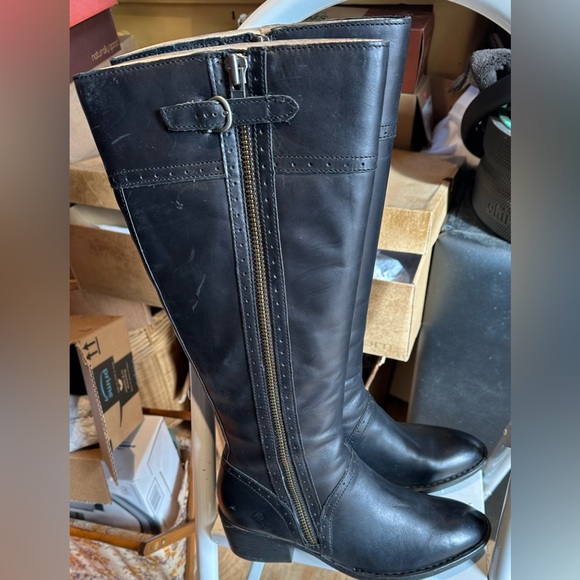 Born Tall Black Leather Boots - Picture 3 of 7